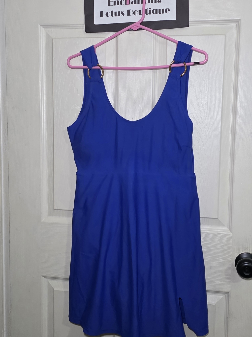 Royal Blue Ring-Detail Swim Dress size 2XL